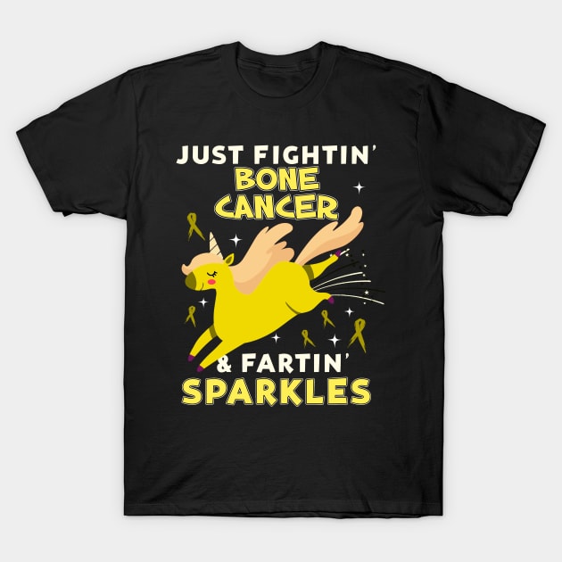 bone cancer funny unicorn farting sparkles T-Shirt by TeesCircle